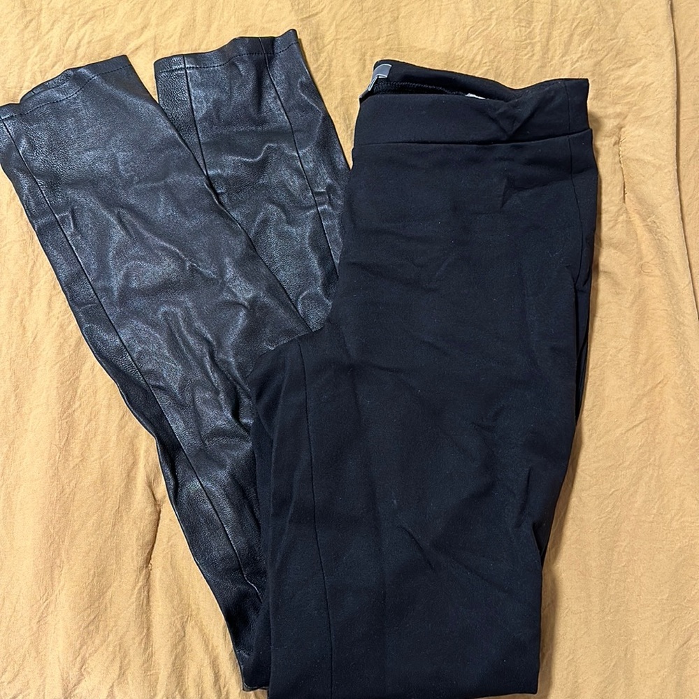 VINCE Mixed Media Lamb Leather leggings